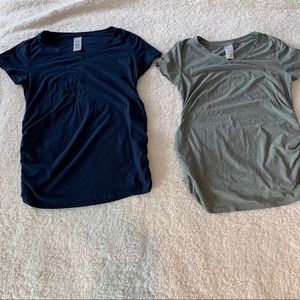 2 time and tru maternity v-neck T-shirts